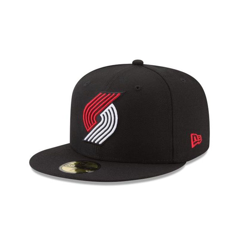 NBA Portland Trail Blazers Team Color 59Fifty Fitted (GQH7571) - Black New Era Caps